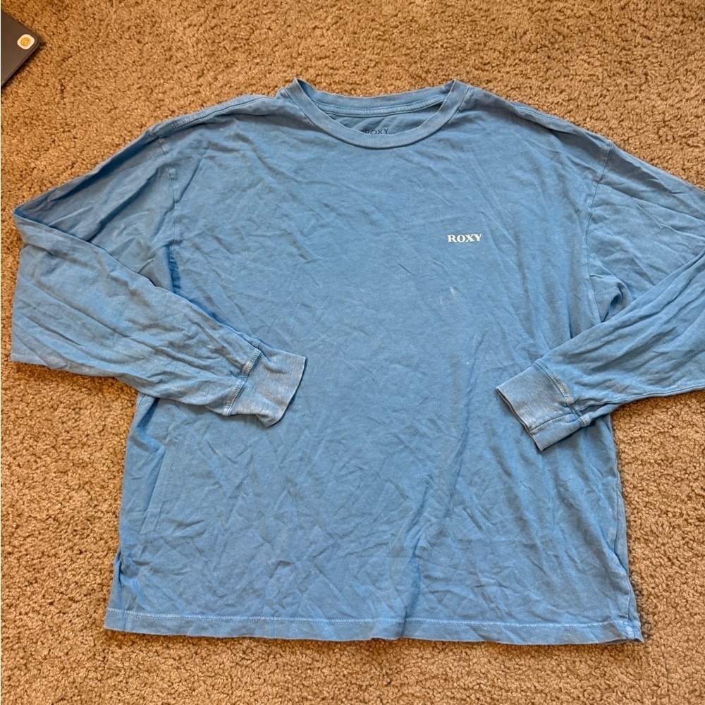 Roxy Blue Long Sleeve Tee Casual Cotton Blend